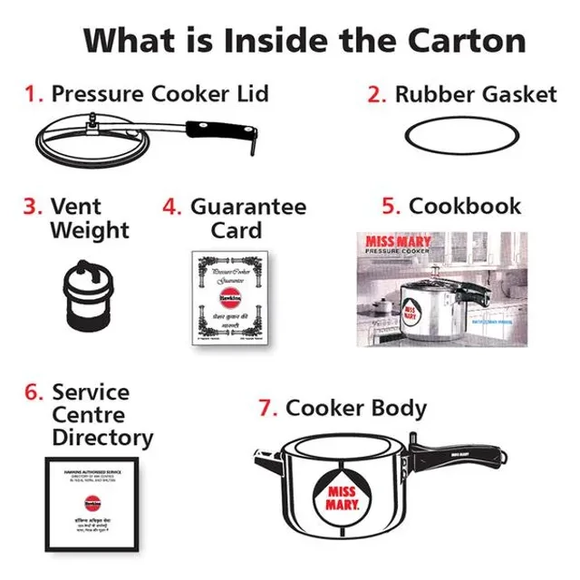 Hawkins Miss Mary Aluminium Inner Lid Pressure Cooker - With Handle, Silver, MM85, 8.5 l-6.webp